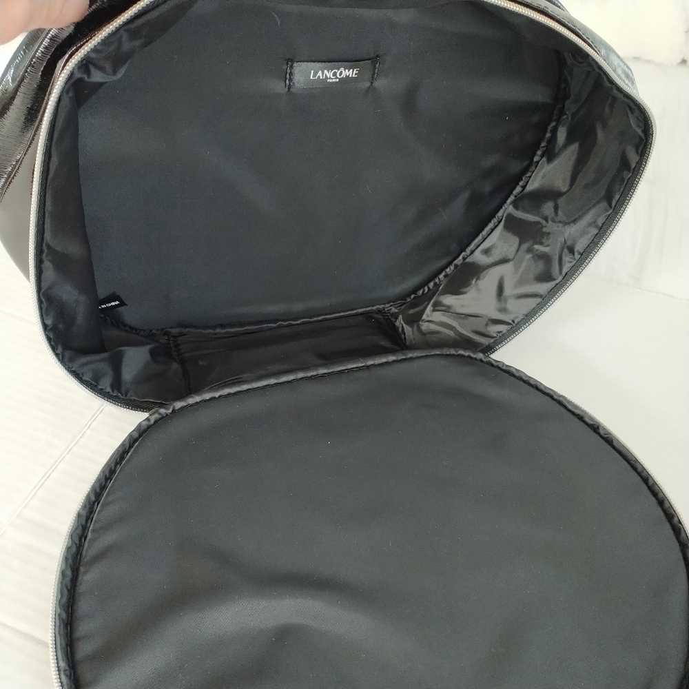 Lancome Faux Black Leather Train Make-up Travel Case - Picture 12 of 12